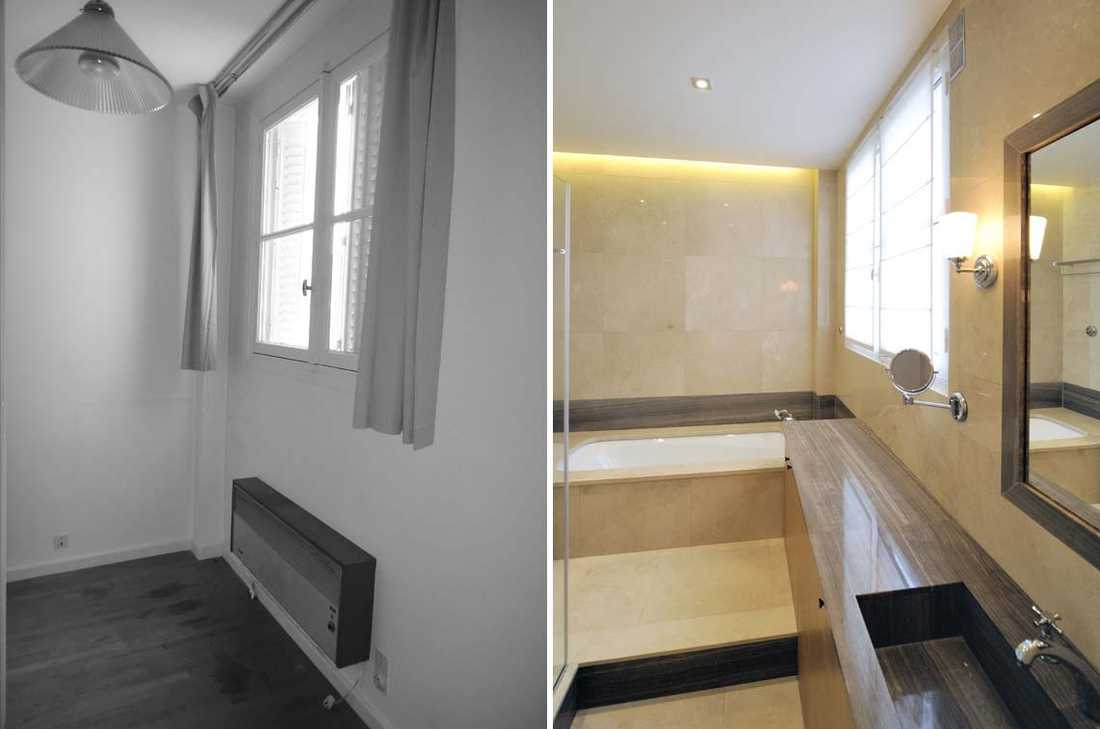 Photo Avant - Après d’architecture d’intérieur dans un appartement de trois pièces à Aix-en-Provence