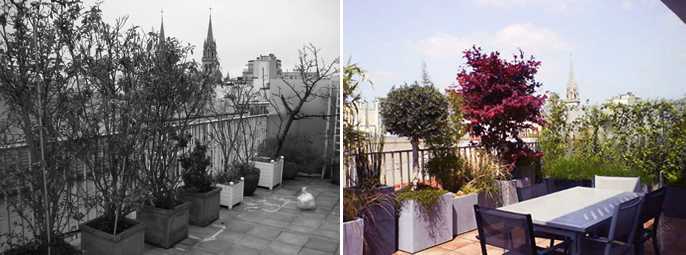 Aménagement paysager d'une terrasse avec vue à Aix-en-Provence