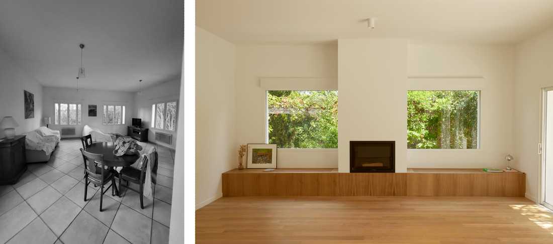 Avant - Après : Rénovation du salon d'une maison à Aix-en-Provence 