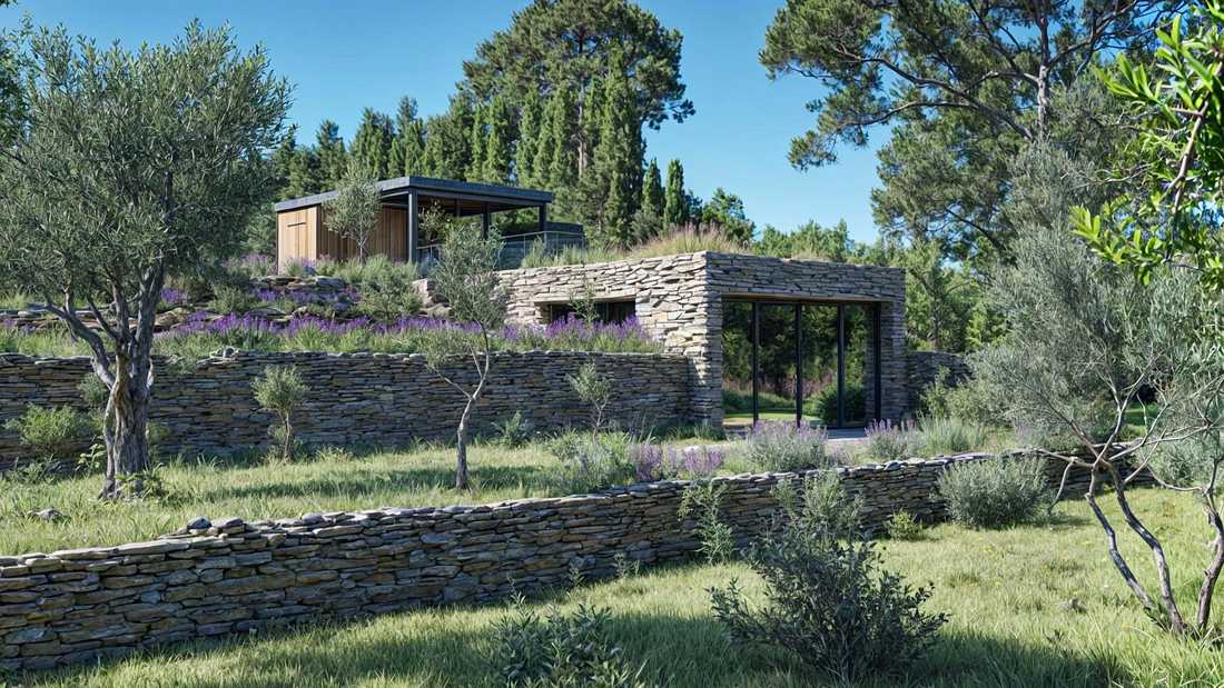 Un architecte conçoit une dépendance semi-enterrée dans le Luberon