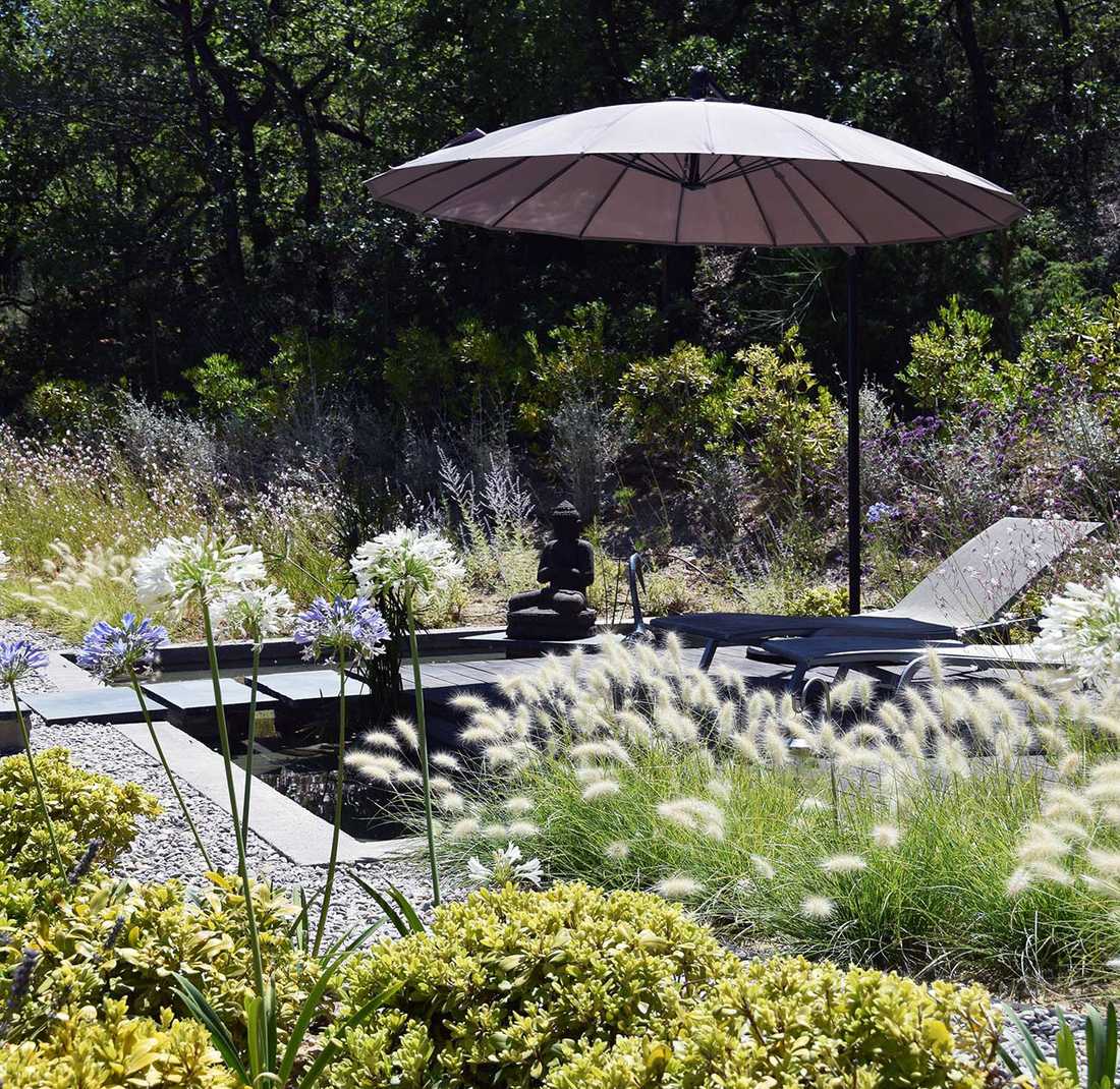 Jardin zen aménagé par un concepteur paysagiste à Aix-en-Provence
