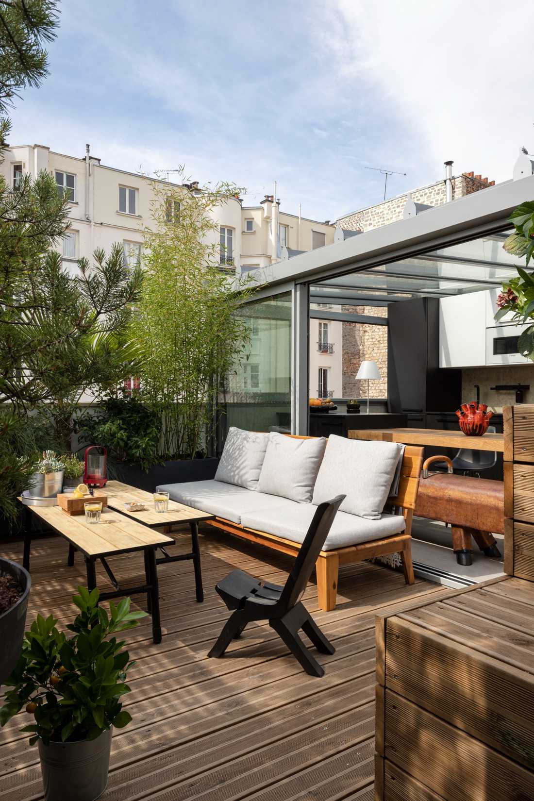 Toit-terrasse amenagé par un architecte d'interieur à Aix-en-Provence