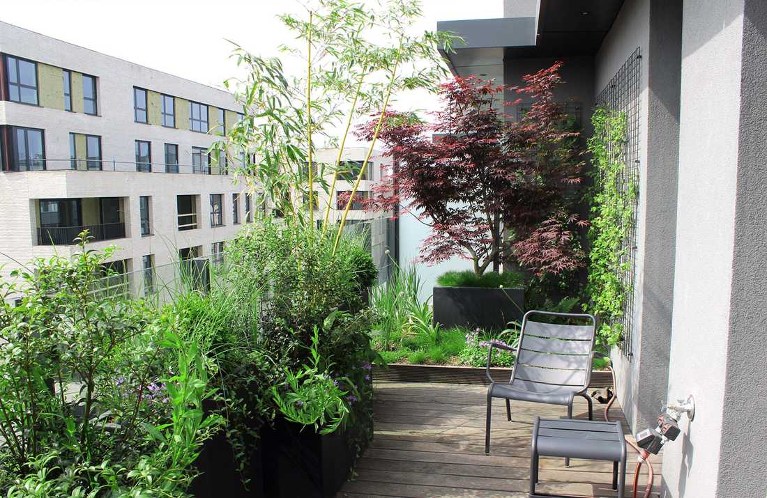 Aménagement paysager de la terrasse d'un appartement-penthouse à Aix-en-Provence