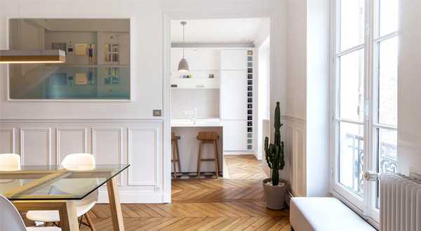 Avant - aprés d'une réalisation d'un architecte d'intérieur à Aix-en-Provence dans un appartement haussmannien