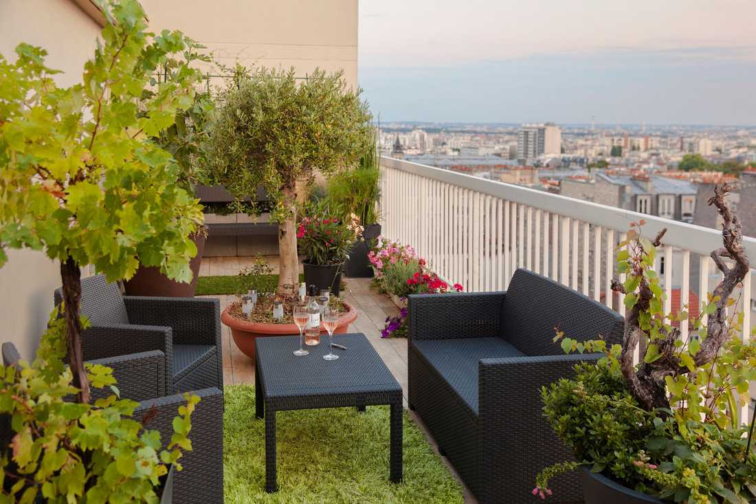 Terrasse amenagée par un architecte à Aix-en-Provence