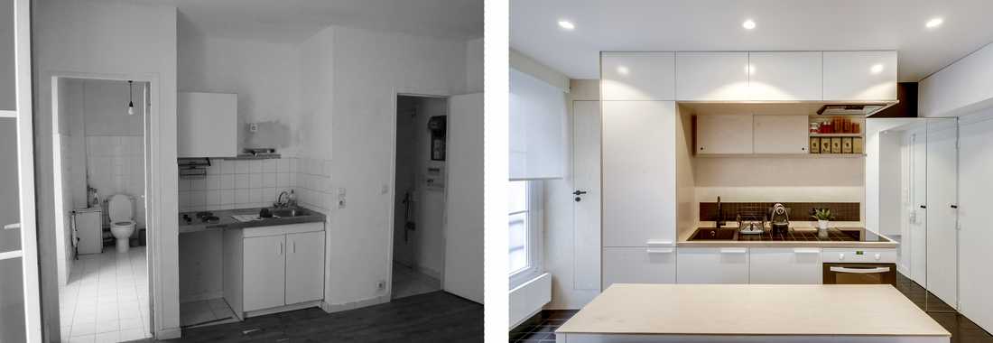 Rénovation d'un appartement 2 pièces vetuste par un architecte d'interieur à Aix-en-Provence