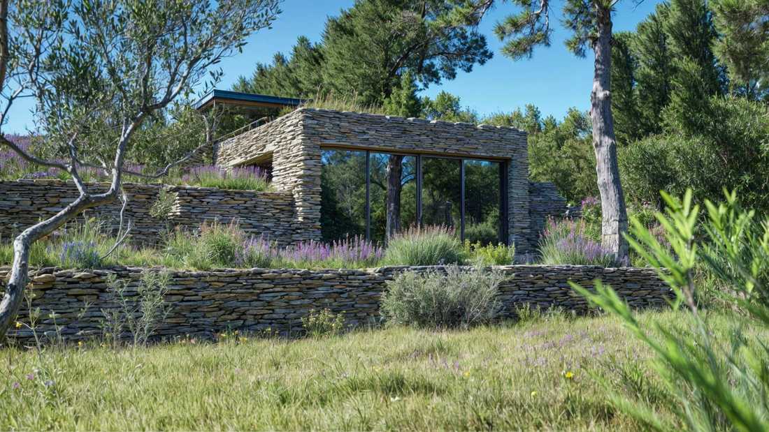 Construction d'une salle de sport dans une propriété à Gordes dans le Vaucluse